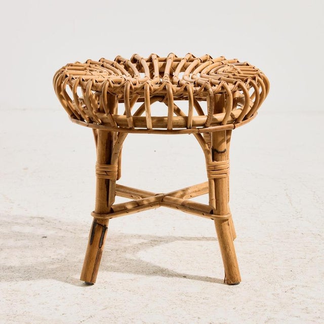 Italian Bamboo Stool, 1960s For Sale - Image 9 of 9
