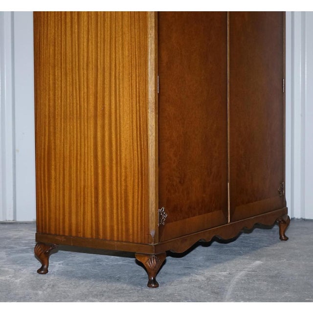 English Art Deco Style Walnut Double Door Wardrobe from Dillon For Sale - Image 17 of 18