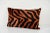 Mid-Century Modern Silk Ikat Velvet Pillow Cover | Tiger Print Vermilion and Black Lumbar Pillow For Sale - Image 3 of 5