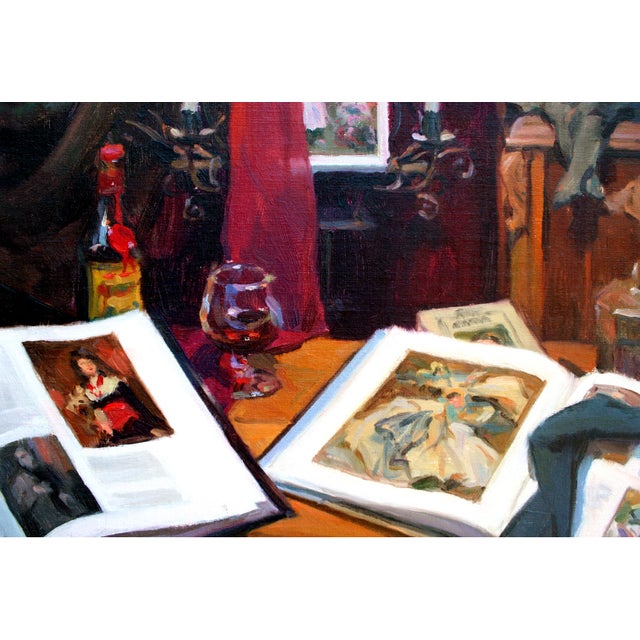American Ultra Realist Library Still-Life Books and Candles "Little Devil in the Details" by Ken DeWaard For Sale - Image 3 of 7