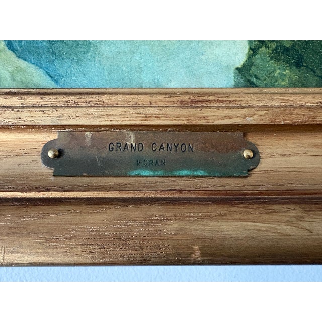 Fantastic polychrome print of Hudson Valley School Thomas Moran oil painting of the Grand Canyon made tonalist over time....