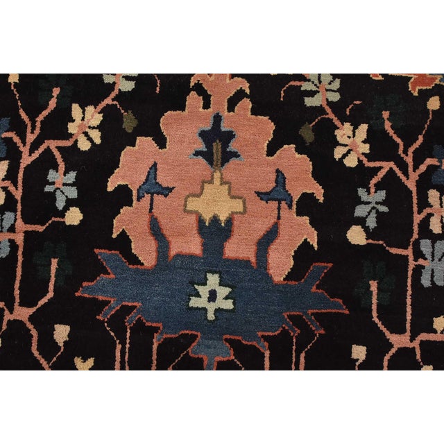 2000 - 2009 Heriz Rug 5’11” X 8’11” Black Wool Vintage Traditional Hand-Knotted Carpet For Sale - Image 5 of 13