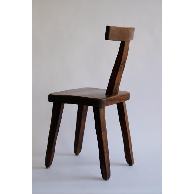 Mid-Century Modern T-Chair - Olavi Hanninen - Aranjou - Attributed - Brutalist Elm Chair For Sale - Image 3 of 5
