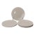 Timeless White Dinner Plates With Embossed Dotted Border- Set of 6 For Sale