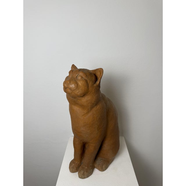 Montelupo Fiorentino Tuscan Artist, Sculpture of a Seated Cat, 19th Century, Terracotta For Sale - Image 9 of 18