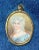 Antique Floral Brass Framed Porcelain Portraits For Sale - Image 4 of 6