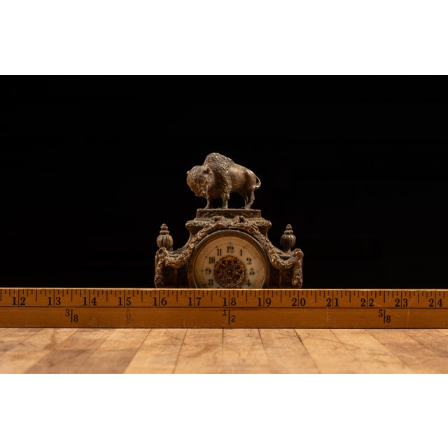 Brass Early 20th Century Art Nouveau Mantle Clock For Sale - Image 8 of 8