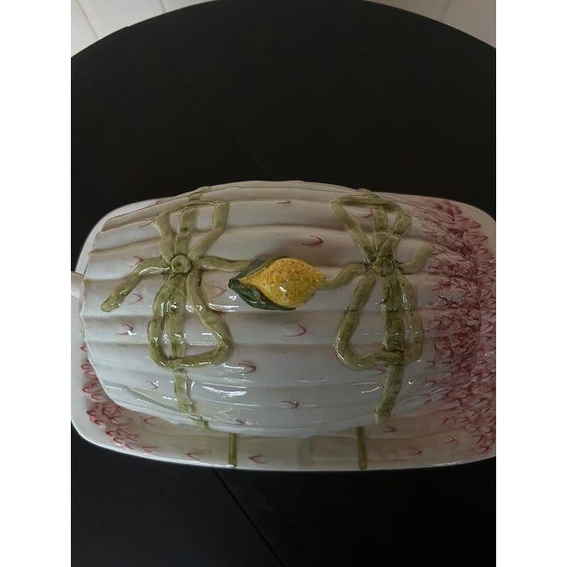 Fabulous Italian Asparagus Tureen with Underplate and Ladle. Handcrafted and hand painted in Italy, this whimsical...