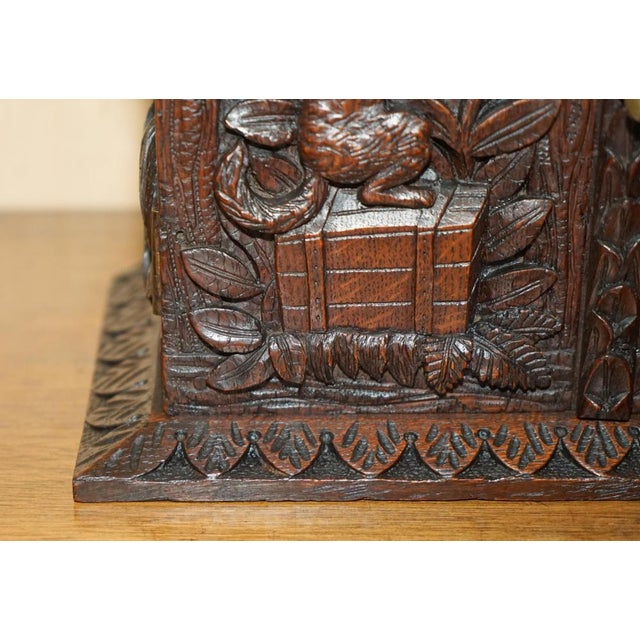 Black Carved Black Forest Wood Smoking Pipe Cabinet Box, 1870s For Sale - Image 8 of 18