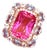 Classic Italian Bochic "Capri" Ruby & Tanzanite Ring Set In 18K Gold & Silver For Sale