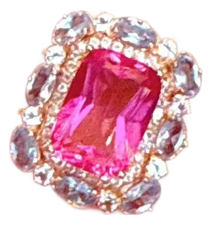 Classic Italian Bochic "Capri" Ruby & Tanzanite Ring Set In 18K Gold & Silver