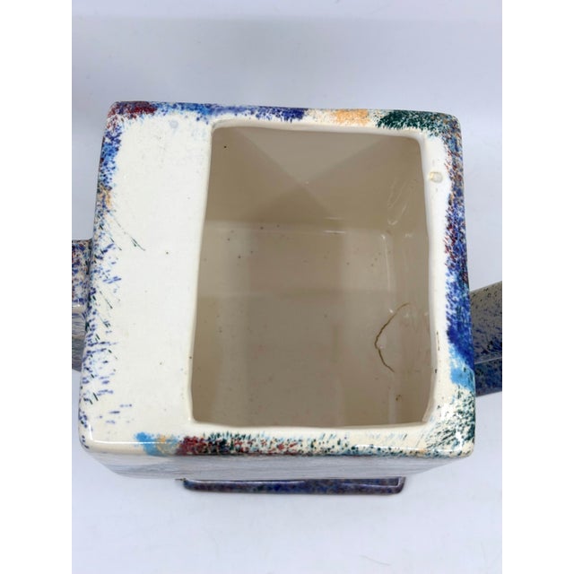 1990s Postmodern Multi Color Tea Pot by Charles Nalle For Sale - Image 10 of 11