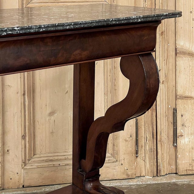 19th Century French Louis Philippe Period Mahogany Marble Top Console For Sale - Image 10 of 18