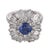 Contemporary Vintage 1.35 Carat Sapphire Diamond Platinum Ring Pendant, Size 7.25 For Sale - Image 3 of 7