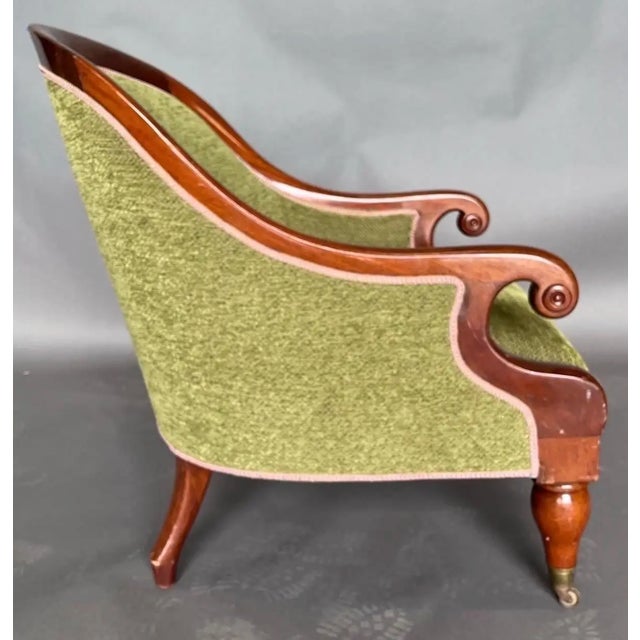 19th Century English Mahogany Library Chair For Sale - Image 9 of 10