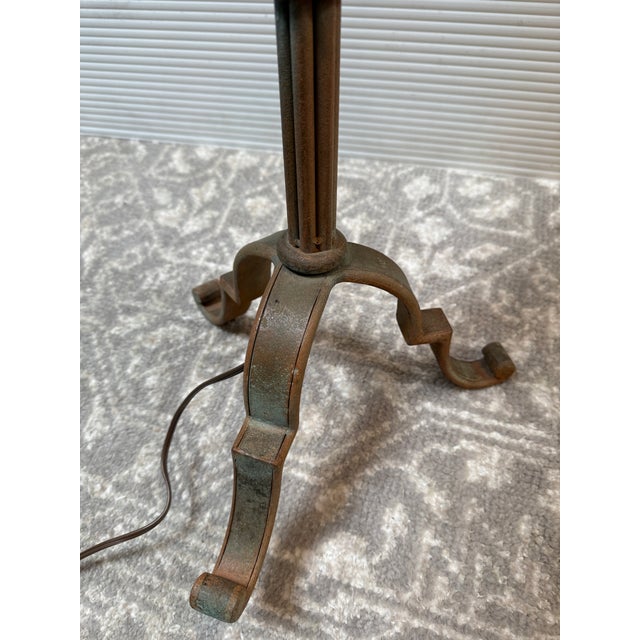 2010s Sunrise Home Spanish Revival Aged Brass Patina Table Lamp For Sale - Image 5 of 12