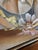 Original Oriental Style Floral Painting With Gold Leaf, Dated 1981 Signed For Sale - Image 12 of 15