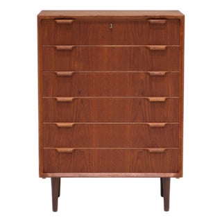 Tall Vintage Danish Chest of Drawers in Teak, 1960s For Sale