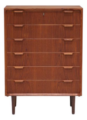 Tall Vintage Danish Chest of Drawers in Teak, 1960s
