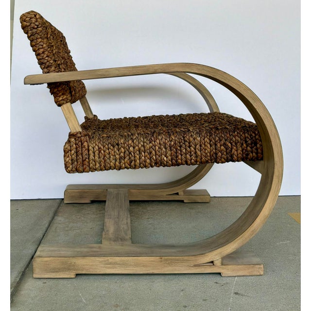 Contemporary Organic Modern Braided Hyacinth Rehma Accent Chair For Sale - Image 3 of 8