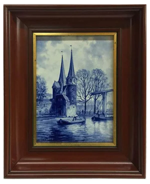 Dutch Delft Bottle Oostpoort Tile After L. Senf from Porceleyne Fles, 1925