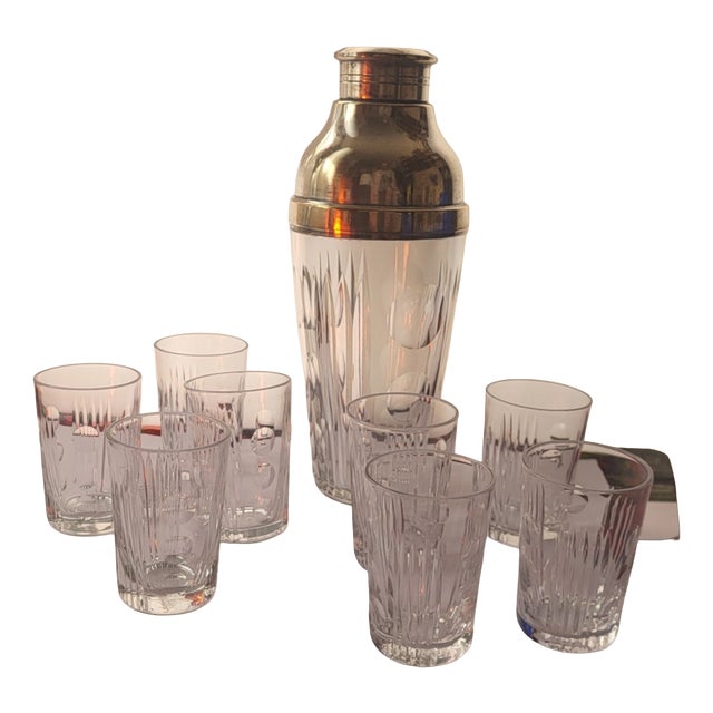 Crystal Cocktail Service Set by Sèvres, 1960s, Set of 9 For Sale