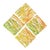 Mid Century Square Orange and Yellow Dinner Napkins - Set of 4 For Sale
