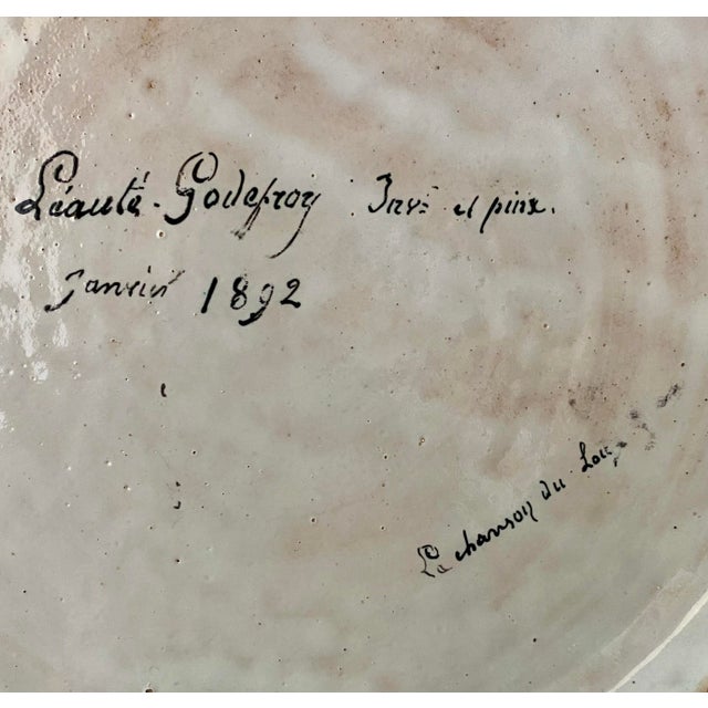 Majolica Earthenware Dish by Liautey Godefroy, 1892 For Sale - Image 10 of 11