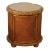 Bamboo and Rattan Circular Glass Top Drum Style Side Table For Sale
