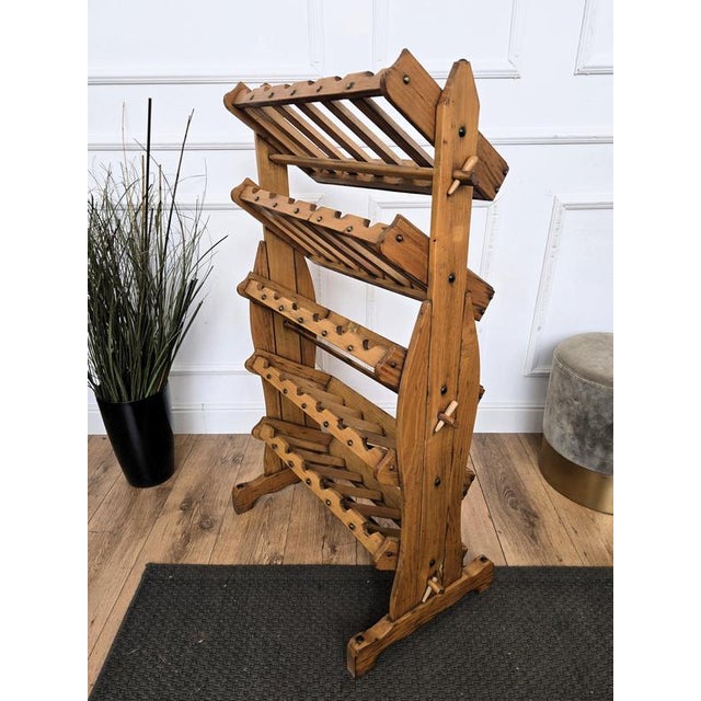 Brown Mid-Century Italian Wooden 30 Bottles Wine Rack, 1960s For Sale - Image 8 of 10