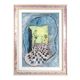 Ermanno Metelerkamp, Apparition, 1970, Watercolor and Ink on Paper For Sale