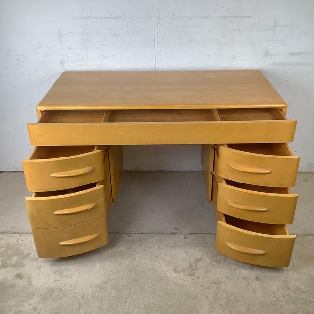 Mid-Century Heywood-Wakefield Wheat Desk by Alexis De Sakhnoffsky For Sale In Philadelphia - Image 6 of 18