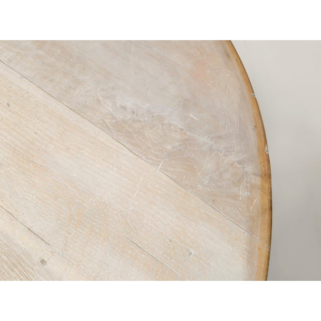 1990s Country French White Washed Round Kitchen/Dining Table (6) Chairs For Sale - Image 5 of 17
