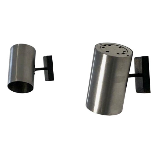 Metal Sconces attributed to R.J. Caillette for Parscot, France, 1950s, Set of 2 For Sale