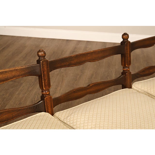 French Country Style Carved Oak Frame Three Seat Sofa For Sale - Image 18 of 18