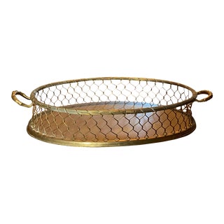 Large Hollywood Regency Brass Tray For Sale