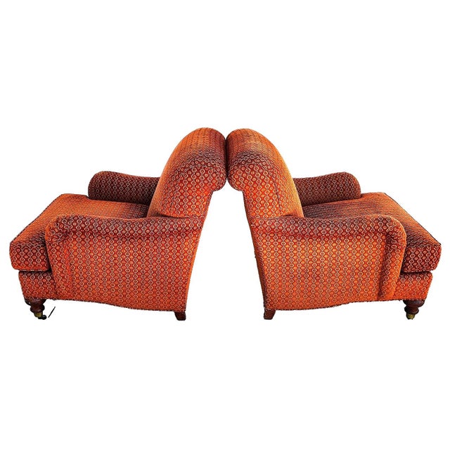 1980s Robert Allen Club Chairs Plush English Pair For Sale - Image 5 of 14
