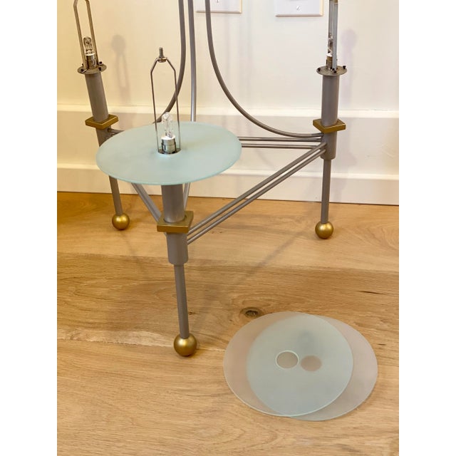 Metal 1980s Memphis Robert Sonneman for George Kovacs Conic 20” Chandelier For Sale - Image 7 of 12