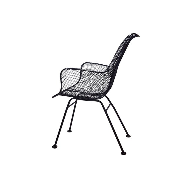 Mid-Century Modern 1950s Mid Century Russell Woodard "Sculptura" Wire Patio Armchair For Sale - Image 3 of 17