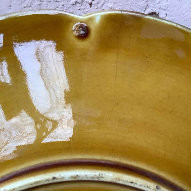 Ceramic Large Majolica Yellow Strawberries Platter Sarreguemines, Circa 1880 For Sale - Image 7 of 8