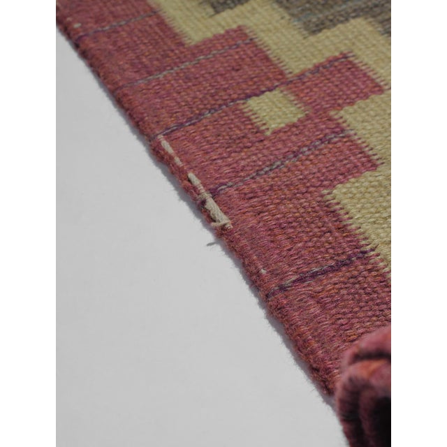 1960s Mid-Century Swedish Wool Kilim Rug by Greta Kruse, 1960s For Sale - Image 5 of 7