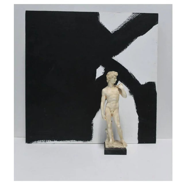 Contemporary Abstract Black and White Painting For Sale - Image 3 of 8