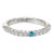 Adolfo Courrier Pave Turquoise Diamond Stacking Ring 18 Karat Gold Jewellery size 6.75 For Sale