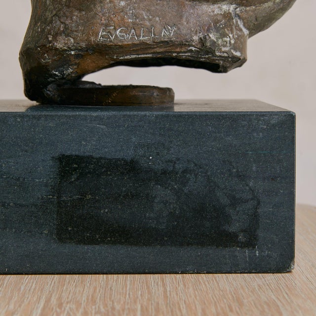 Mid-Century Cast Bronze Bust, Signed E. Gallay with Pastori Foundry Mark For Sale In Chicago - Image 6 of 8