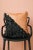 Contemporary Handmade Geometric Shag Leather Decorative Pillow - Desert Sand & Black 18 X 18" Inches For Sale - Image 3 of 12