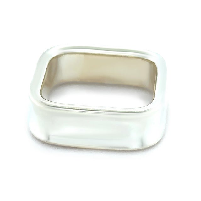 Tiffany and Co. Tiffany & Co. Sterling Silver 1837 Square Ring 11.34g, Size 8.5 For Sale - Image 4 of 7