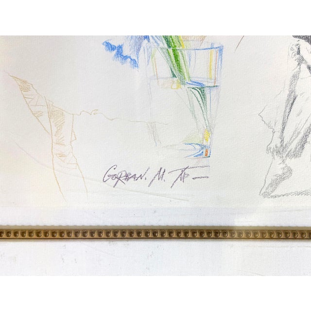 Original mixed media on paper. Hand signed on front by Michael Gorban. Paper size: 29 x 20 inches. Frame size: 40 x 31...