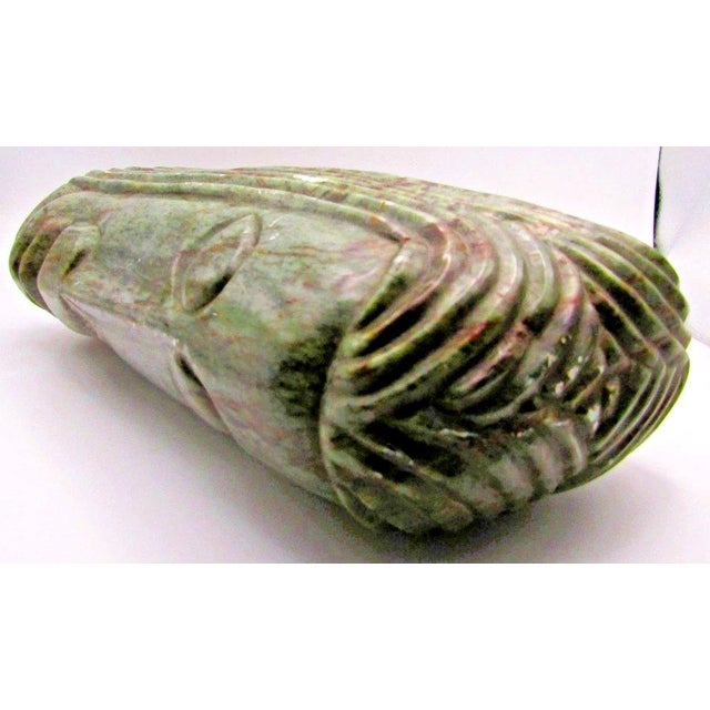 1920s Guatemalan Jadeite Jade Mayan Warrior 11.5" Carving With Two Faces and Headdress For Sale - Image 11 of 13