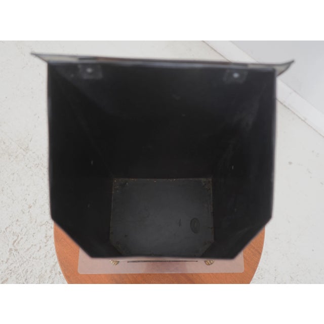 Paint Decorated Toleware Bin W. Brass Feet For Sale - Image 4 of 12