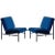 Contemporary "Déclive" Blue Slipper Chairs - a Pair For Sale